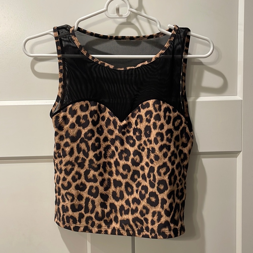 Kortni Jeane leopard tankini top